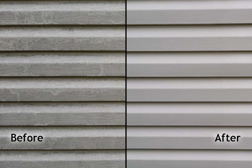 Soft Wash Siding before and after
