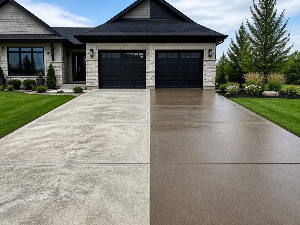 Wood & Concrete Sealing before and after