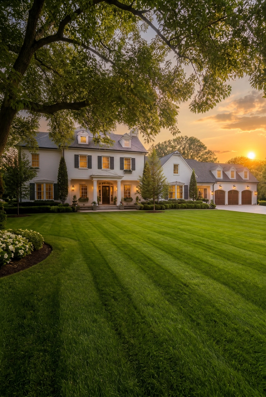 Pristine lawn and home exterior